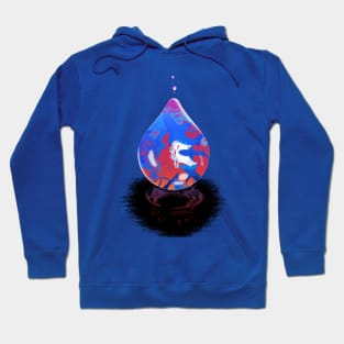 Water Drop - Blue Sharks Swimming In The Ocean Edit Hoodie